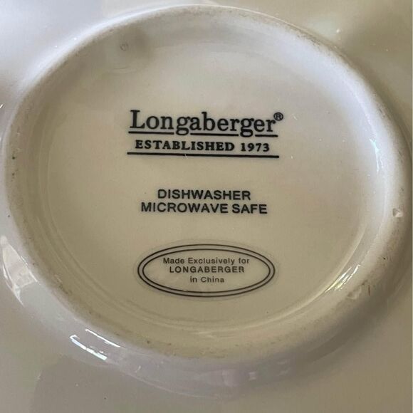 Longaberger Pottery Teacups And Saucers (2) Purple Crocus Flowers - Picture 10 of 10